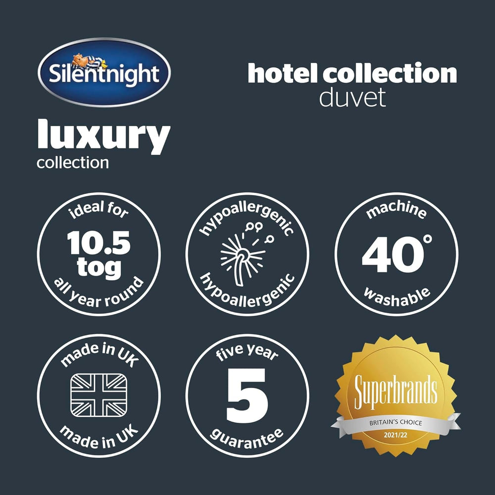 Paplan Silentnight Hotel Collection 10.5 Tog - franciaágy, poliészter, fehér Paplanok és paplanok Naty Shop