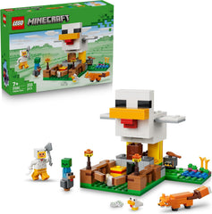 LEGO Minecraft Hühnerfarm - Spielzeug zum Bauen mit Hühner Fan Minifigur, Baby Zombie és Fuchs Figuren - Set mit Minecraft Figur - Gamer Geschenk für Jungen und Mädchen ab 7 Jahren - 21585