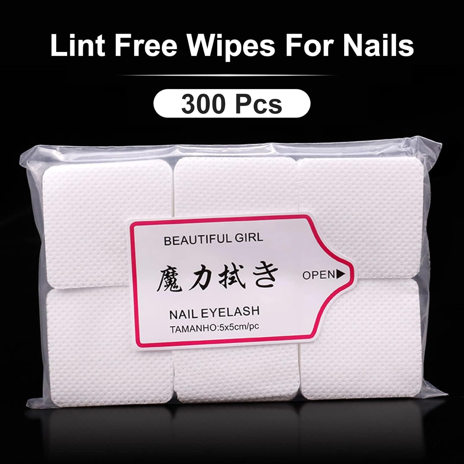 Qufiiry 300 Stück Fusselfreie Nageltücher, Lint Free Nail Wipes, Fusselfrei Nagel Wattepads, Nagel Wischtücher Für Cleaner Gelnägel Nagellackentferner Wattepads Nail Wipes Pads