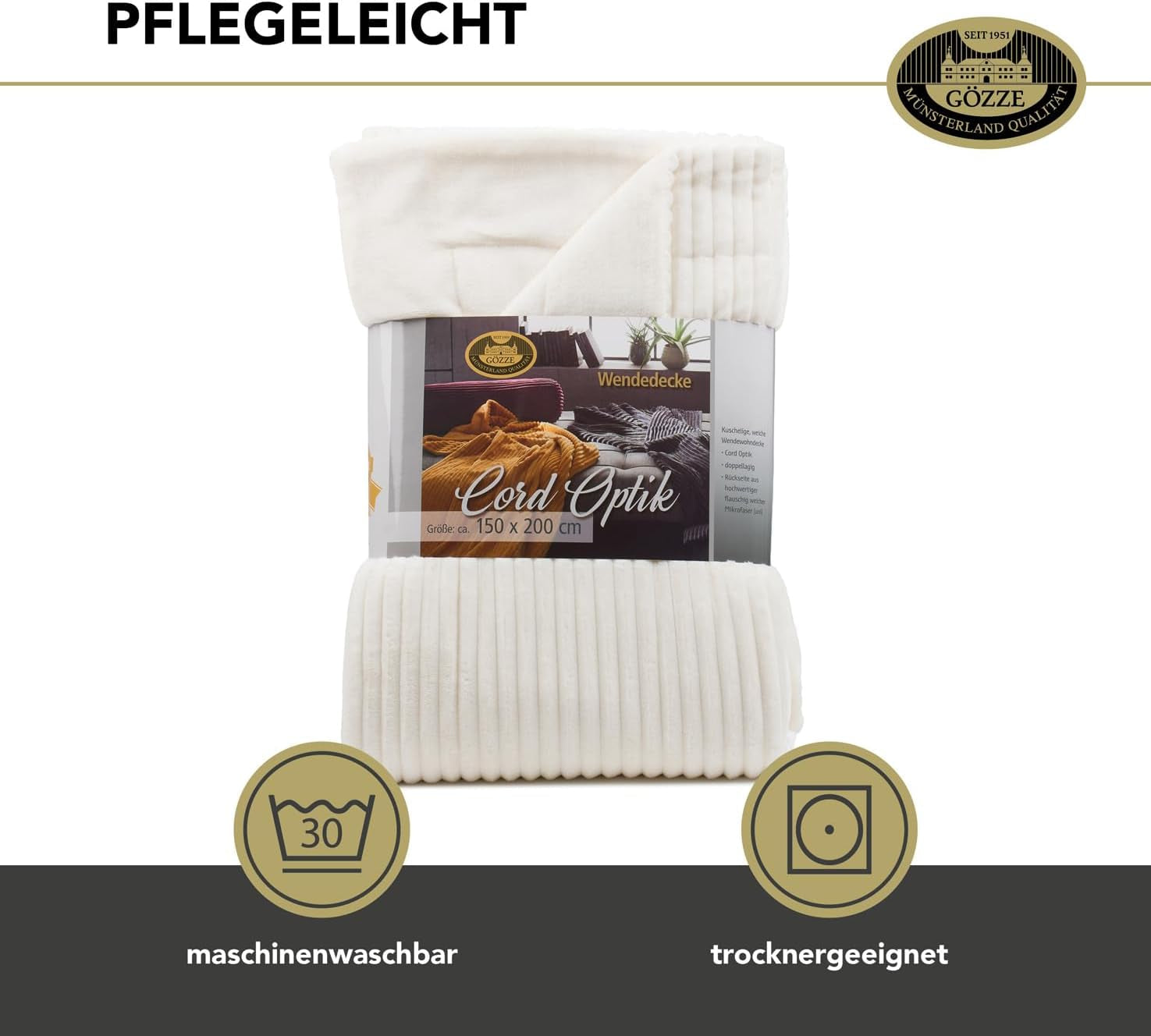 Gözze nappali szőnyeg bársony megjelenésben, 150 X 200 cm, fehér gyapjú, 40067-00-150200 Ágyak és takarók Besuche den GÃ¶zze-Store