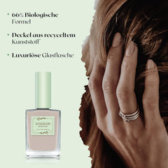 Gyorsan száradó bézs körömlakk (Moon Dust) - természetes körömlakk vegán formulával - légáteresztő, fenntartható és hosszan tartó, 14 ml