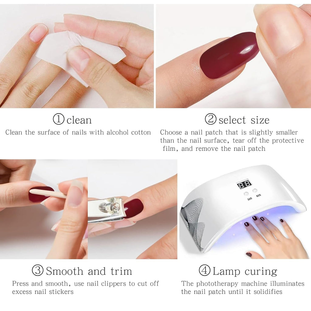 JMEOWIO Nagelfolie UV Härtend Karbon Schwarz Halloween UV Gel Nail Strips Nagelsticker Nagelaufkleber Nail Art Dekoration Nageldesign Zubehör