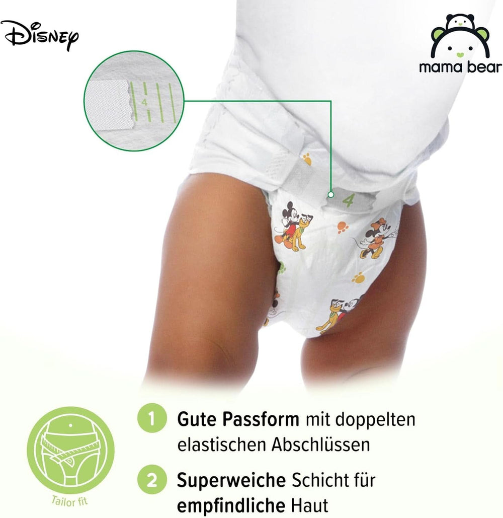 Pelenkák Mama Bear Disney Ultra Dry 4-es méret (8-14 kg), fehér, 84 db (1 csomag) Naty Shop