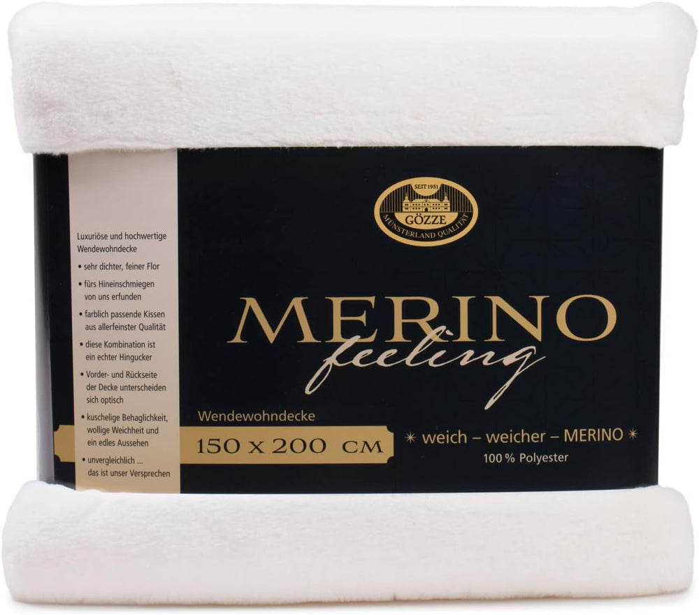 Gözze - Kényelmes takaró, megfordítható, nagy sűrűség 600 G/m², 150 x 200 cm - Sötétzöld ágyak és takarók Besuche den GÃ¶zze-Store fehér gyapjú 150 X 200 cm