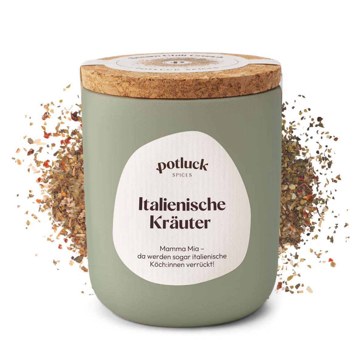 Potluck | Tészta és Pizza Kräuter | Gewürzzubereitung im Keramiktopf | 40g | Vegán, gluténmentes és természetes alapanyagokból