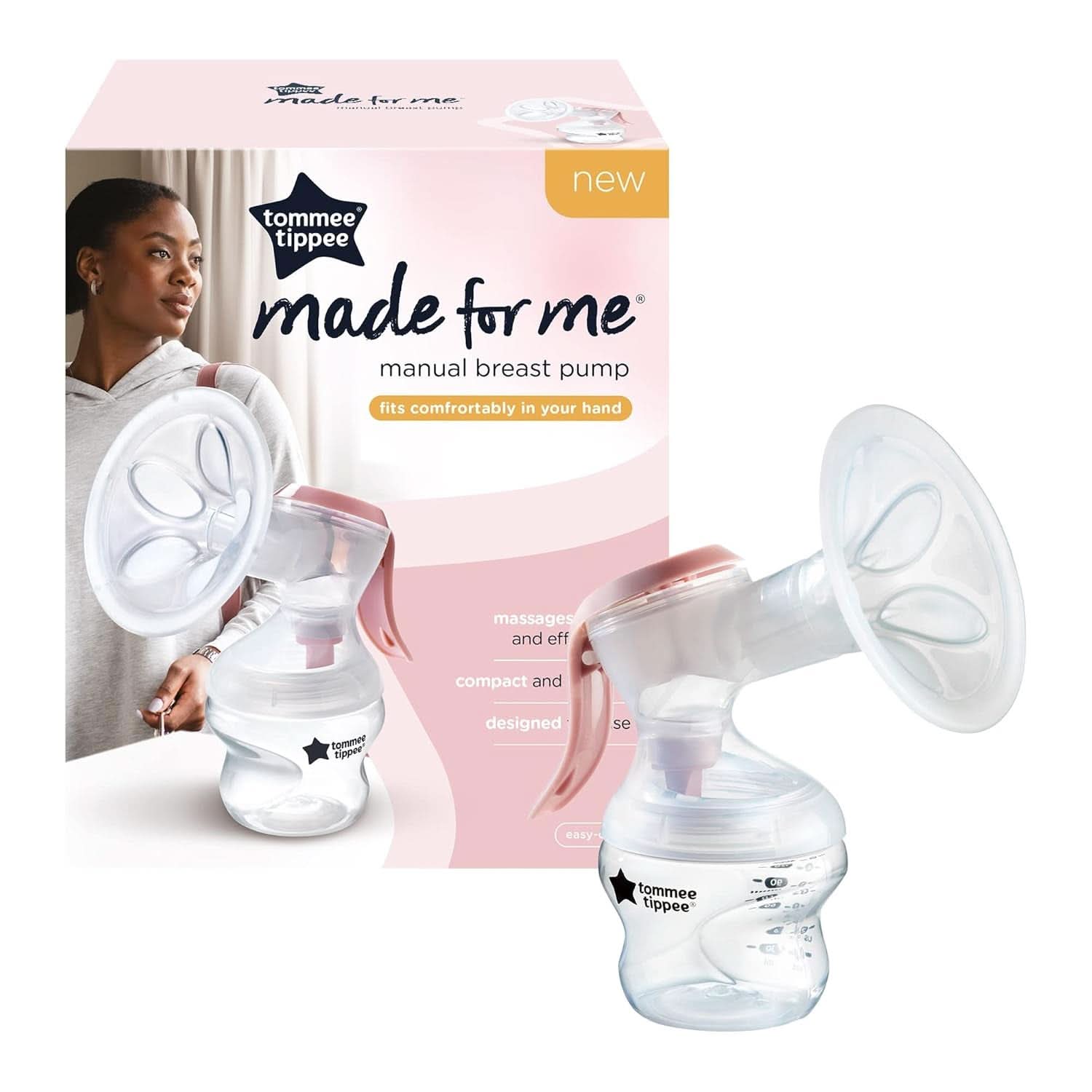 Tommee Tippee Made for Me Manuelle Einzel-Milchpumpe, Starke Saugkraft, Ergonomischer Griff, Tragbare Und Leise Milchpumpe, Samt Babyflasche kiegészítők Élelmiszer és szoptatás Bebe Naty Shop