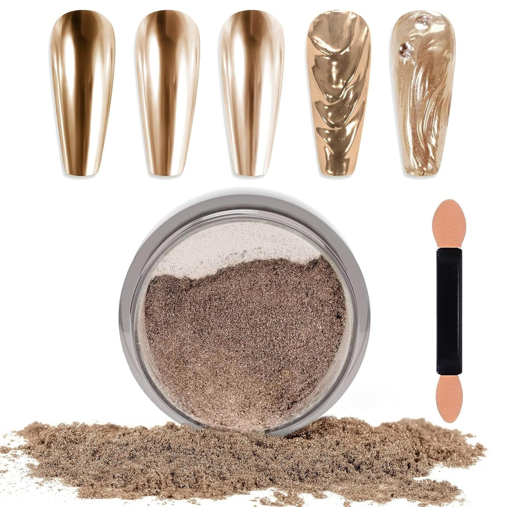 Chrome Nagel Pulver Spiegel Effekt Metallic Staub Holographische Glitter Glasierte Maniküre Dekoration Reflektierendes Pigment Für DIY Gel Polish Nail Art, Harz Handwerk, Geschenke Für Gold