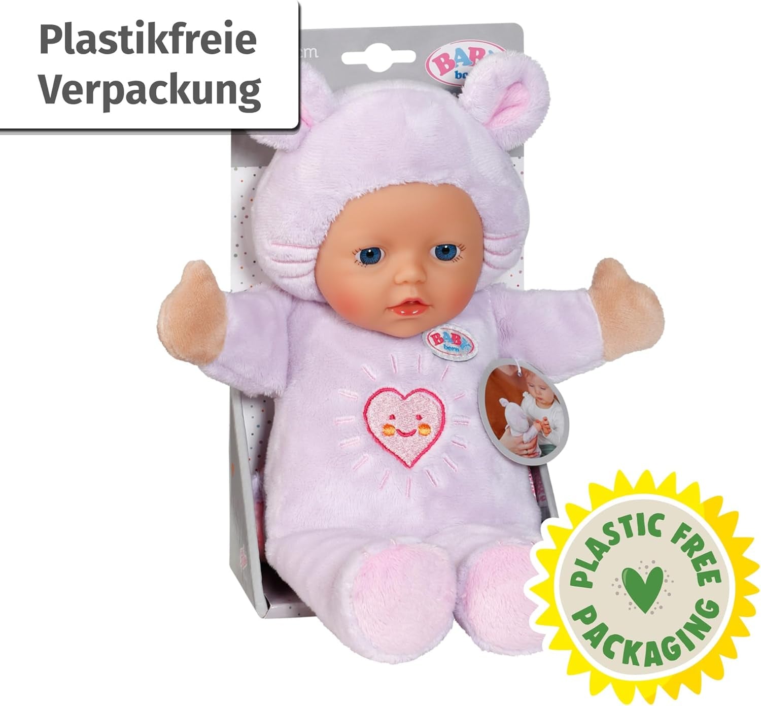 BABY Born for Babies Maus 26cm, weiche 26 cm Puppe mit Öhrchen und Fingertaschen, für Neugeborene, 836590 Zapf Creation