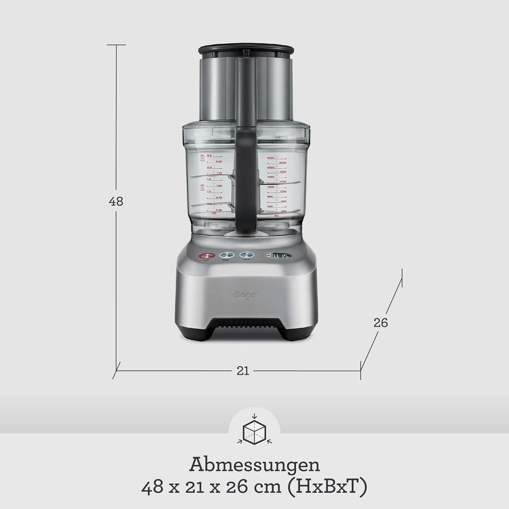 Sage Appliances SFP820 the Kitchen Wizz Peel Und Dice, Küchenmaschine, 2000 Watt Mother and Child Naty Shop