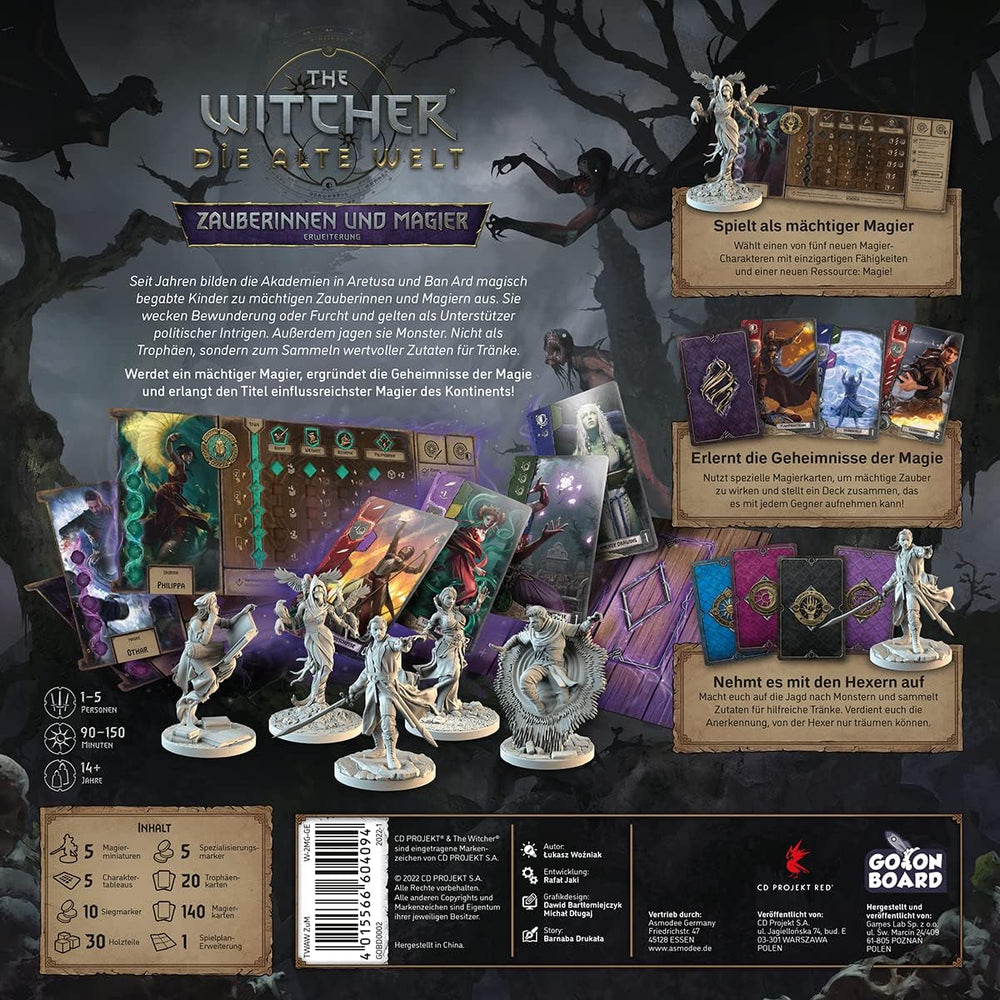 Go on Board, The Witcher: The Old World – Vrăjitoare și Vrăjitori, Expansiune, Joc pentru experți, Joc de societate, 1-5 jucători, Vârste 14+, 90-150 de minute, Germană