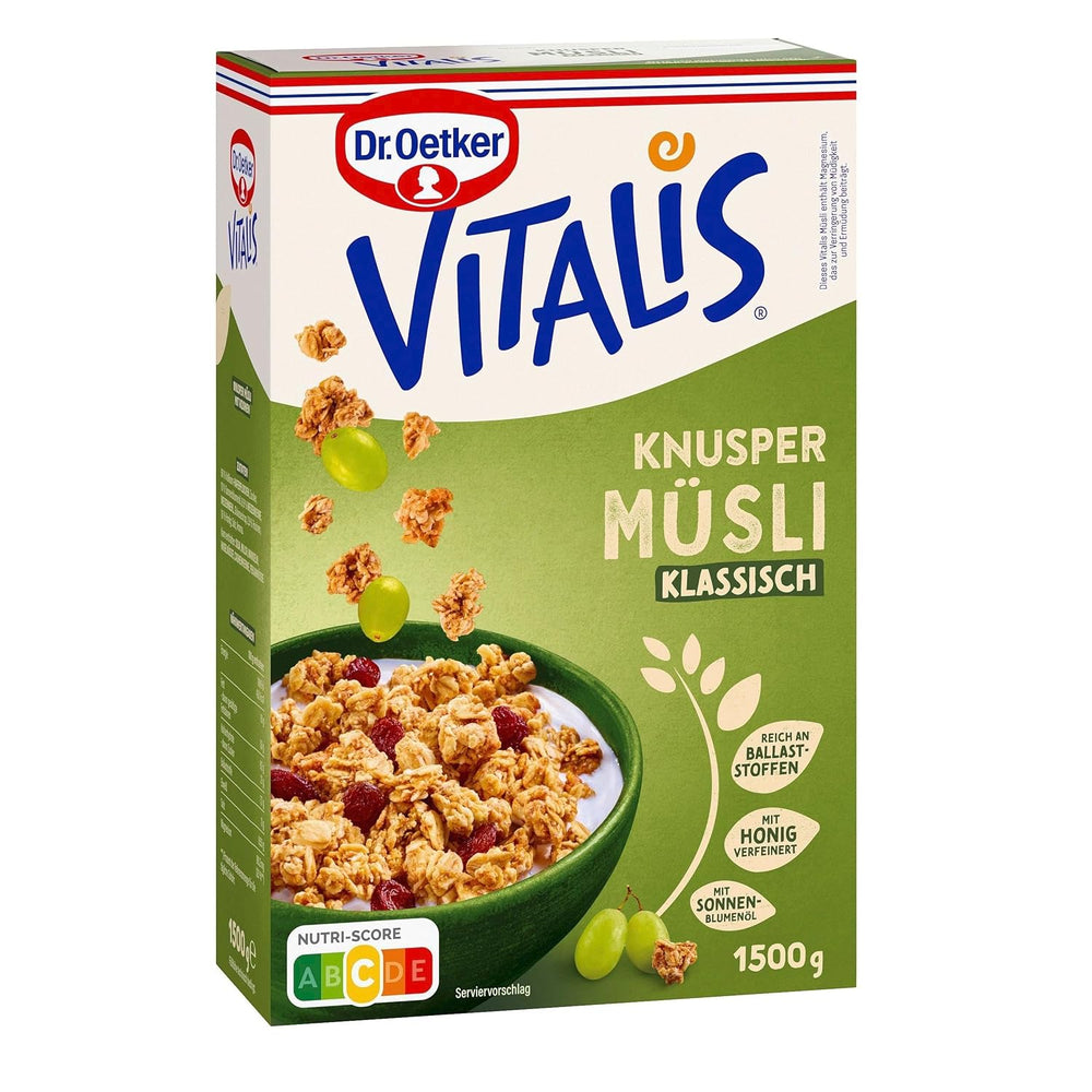 Dr. Oetker Vitalis ropogós mézek: Mézes ropogós müzli reggelire és uzsonnára, 5 csomag (5 x 600 g)