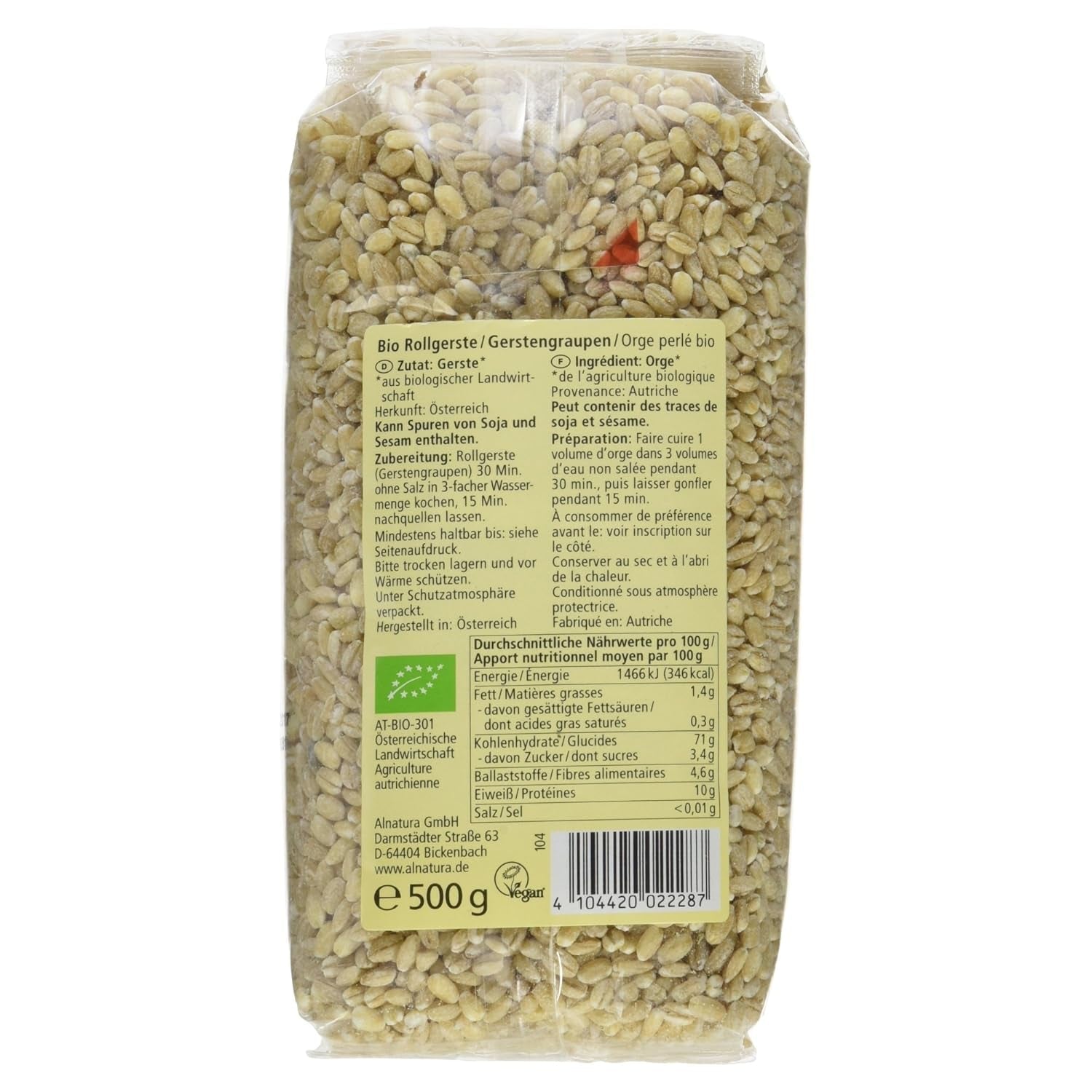 Orz perlat organic, orz perlat, 500g