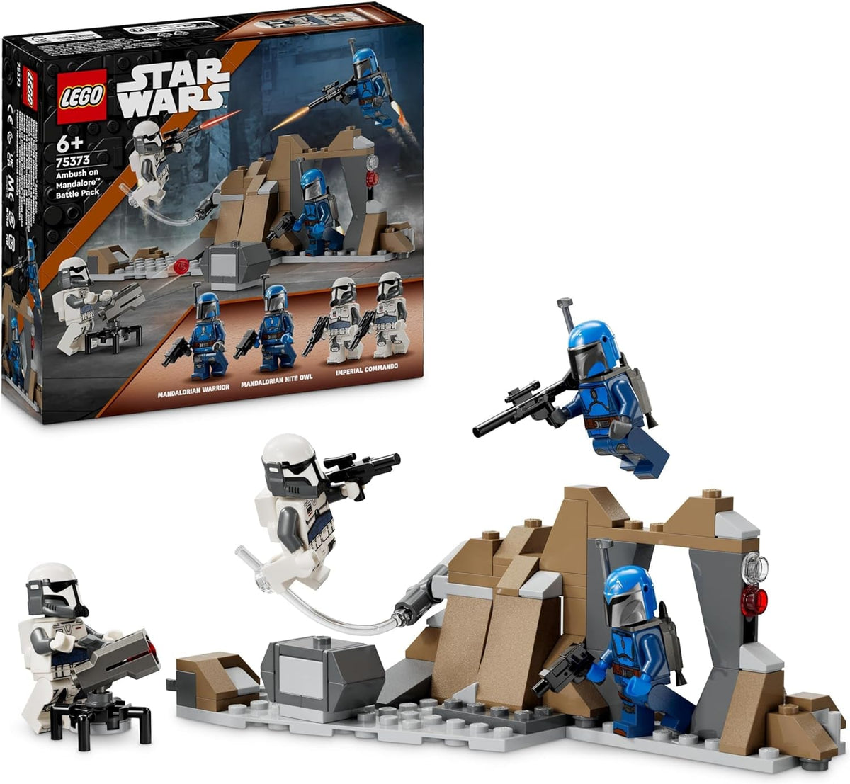 LEGO Star Wars: Mandalorian Ambush on Mandalore Battle Pack, Kalandépítő játék gyerekeknek, Gyűjthető akciókészlet, Ajándékötlet fiúknak és lányoknak 75373 Építőkészletek Besuche den LEGO-Store alapértelmezett cím