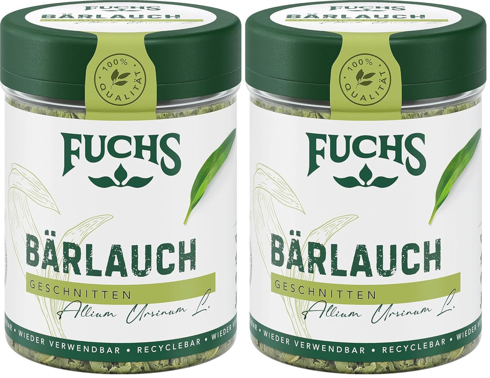 Fuchs Gewürze - Bärlauch geschnitten - würzige Schärfe für Quark-Dips, Frischkäse vagy Risotto - természetes összetevők - 8 g in wiederverwendbarer, recyclebarer Dózis