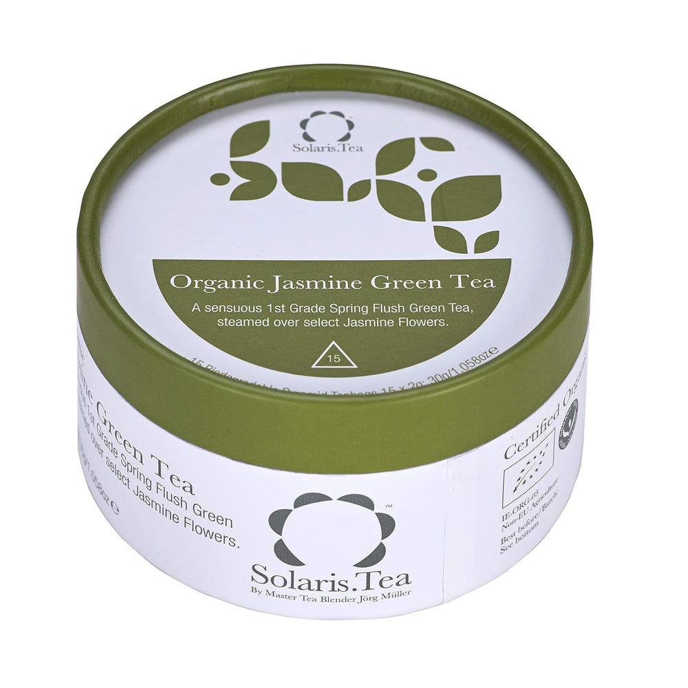Ceai verde cu iasomie organic, 15 pliculețe de ceai din mătase, pachet de 1 (1 x 30 g)