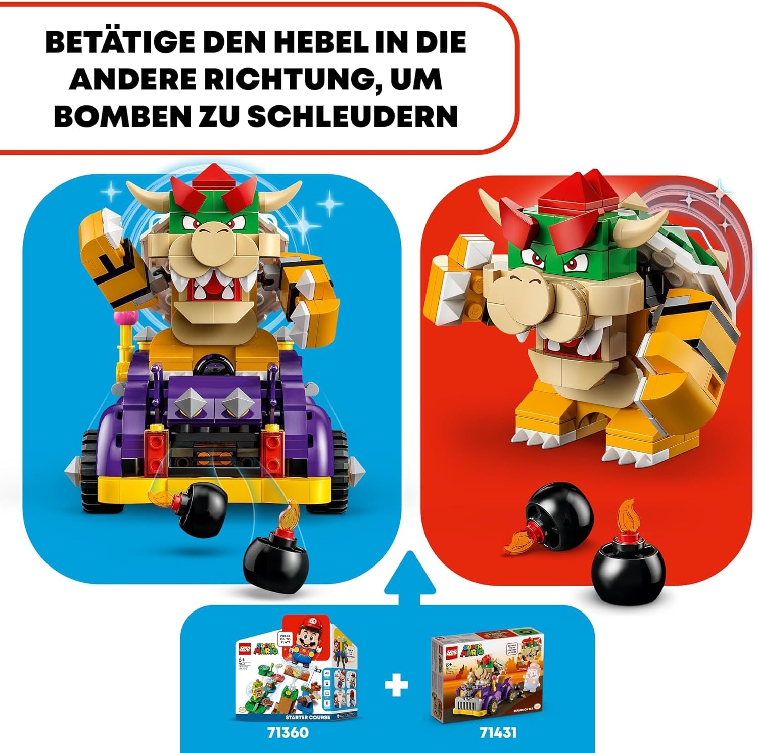 LEGO Super Mario Bowser Monster Cart bővítőkészlet Bowser autós játék fiúknak és lányoknak, egykarakteres készlet, játékos ajándék 8 éves korig 71431 építőkészlet Besuche den LEGO-Store