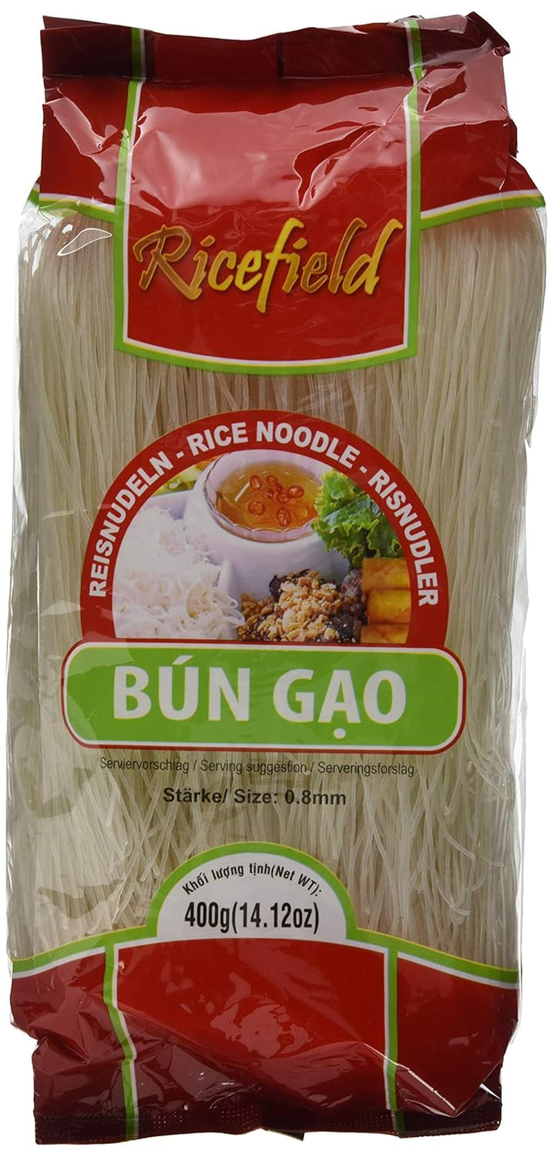 Ricefield Vermicelli 0,8 mm Bun Gao 6 csomag (6 x 400 g)