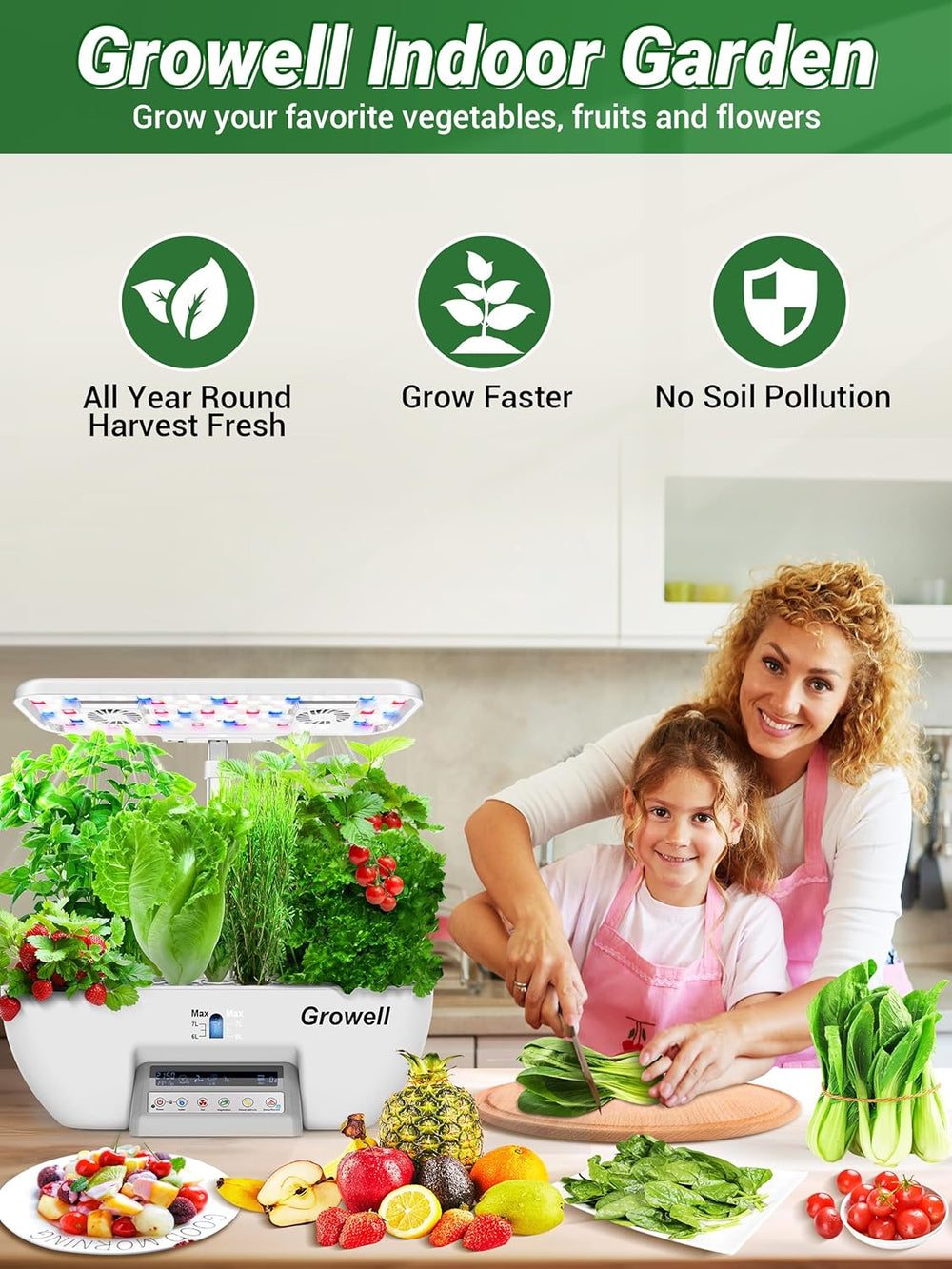 17 kapszula hidroponikus készlet gyógynövénykerthez 102 28 W-os teljes spektrumú termesztőlámpával és 2 ventilátorral, beltéri kerttel, vízszivattyú tartállyal