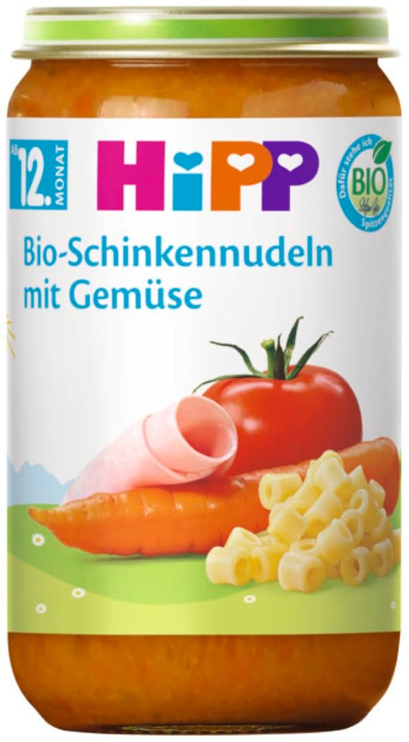 Hipp Bio menük 12 hónapos kortól Bio sonkás tészta zöldségekkel, 250G, 6 db-os (6X250G) csomag Mother and Child Naty Shop Alapbeállítás