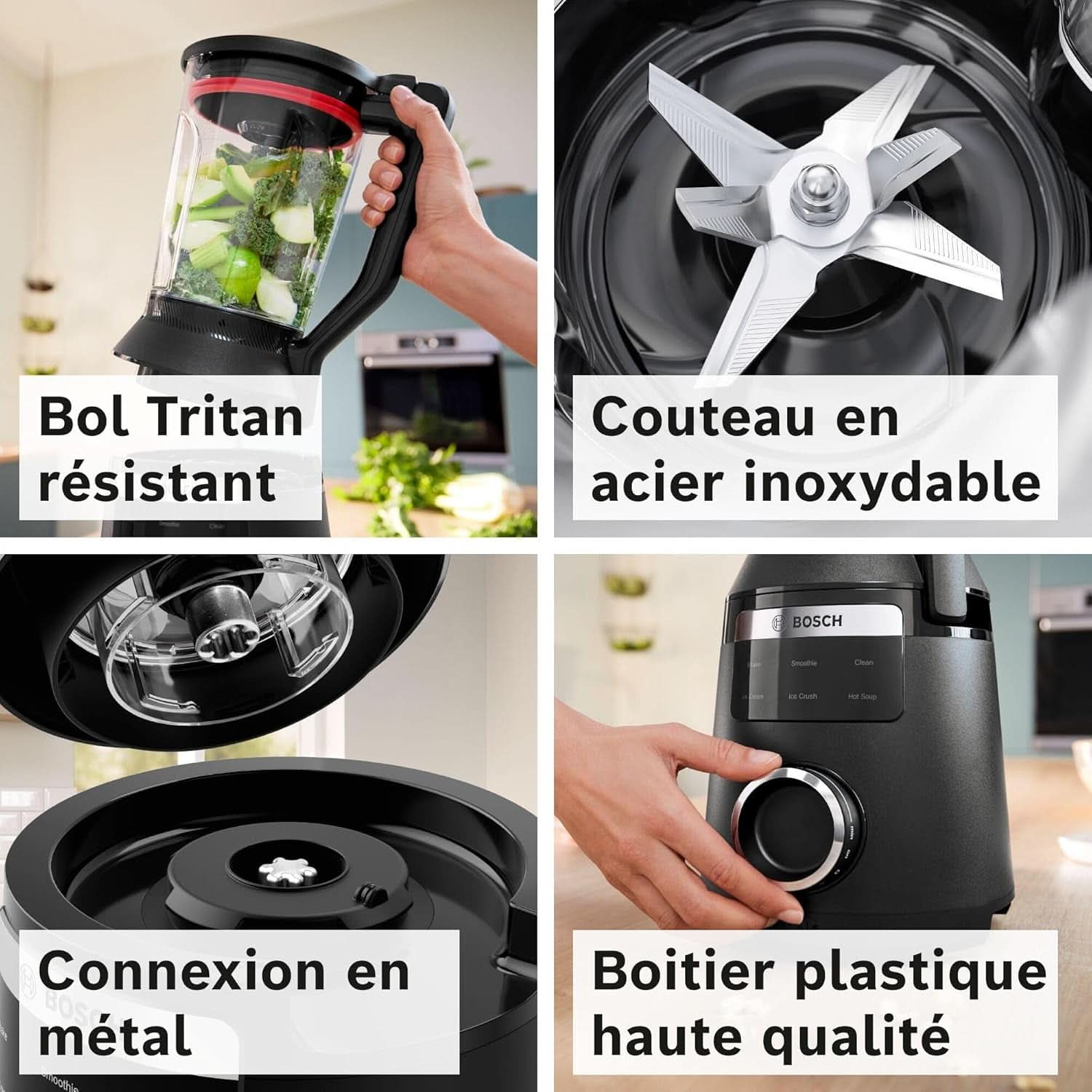 Vitapower állókeverő, 6-os sorozat, 1800 W, 6 program, Prospeed Klingen, Tritan™-Krug, Schwarz, MMB6652B Kitchen Naty Shop