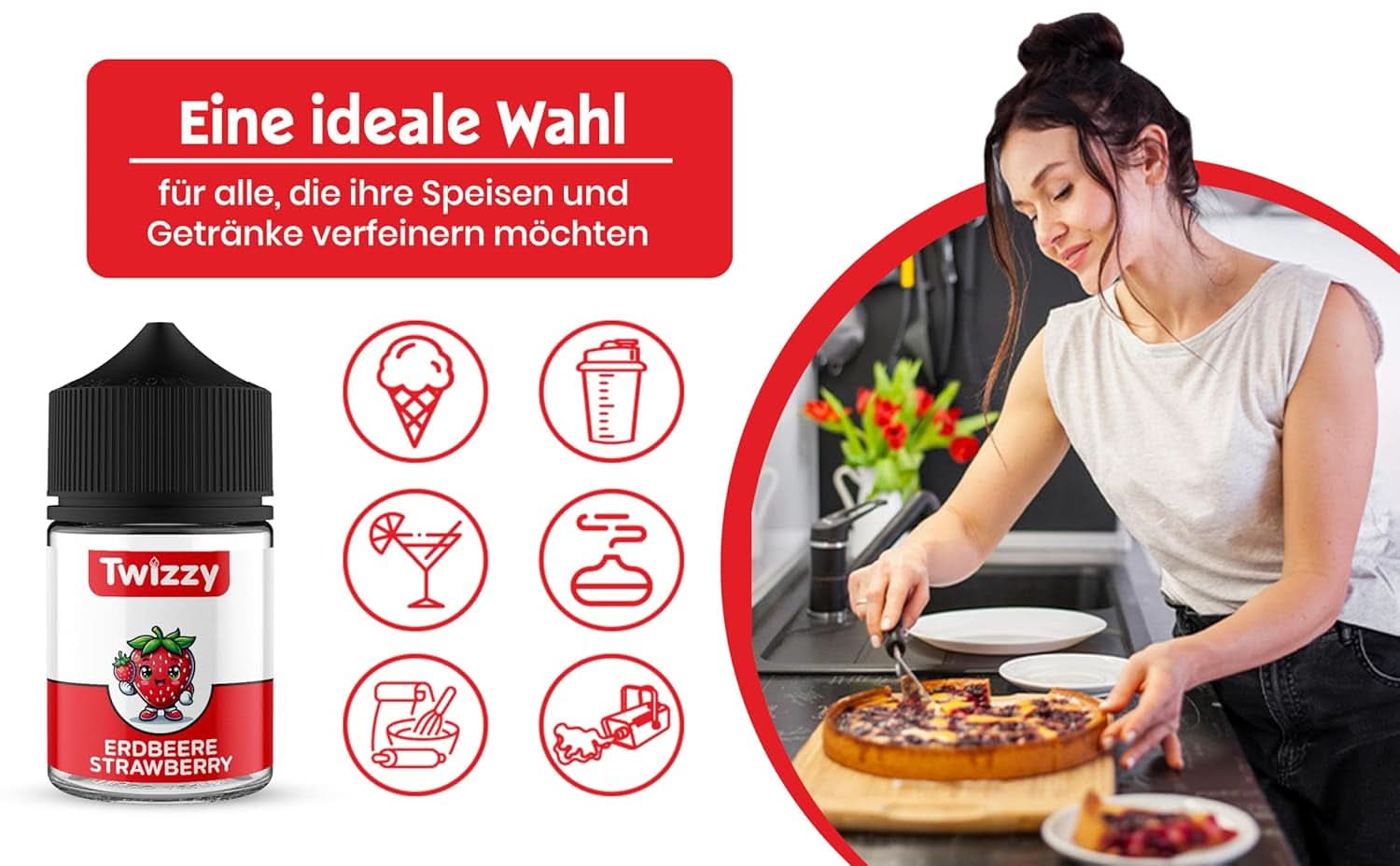 Twizzy koncentrált eper ízű, 60 ml Aromas Naty Shop