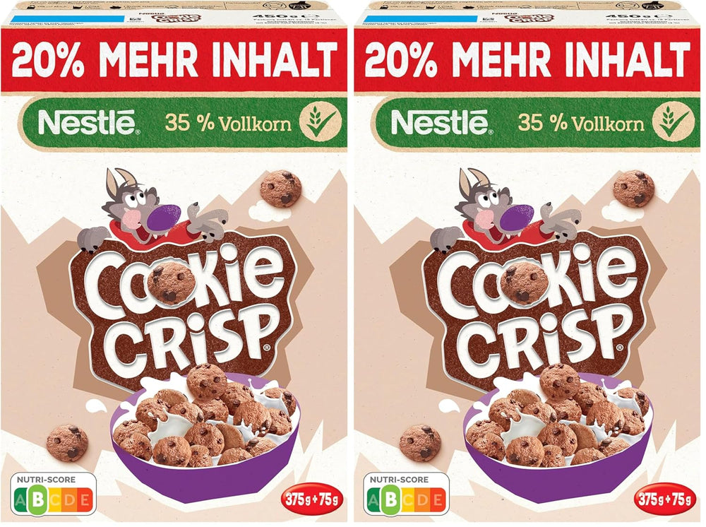 Nestlé Cookie Crisp (+20%), teljes kiőrlésű reggeli keksz gabonapehely gyerekeknek, 1 db (1x450g) csomag