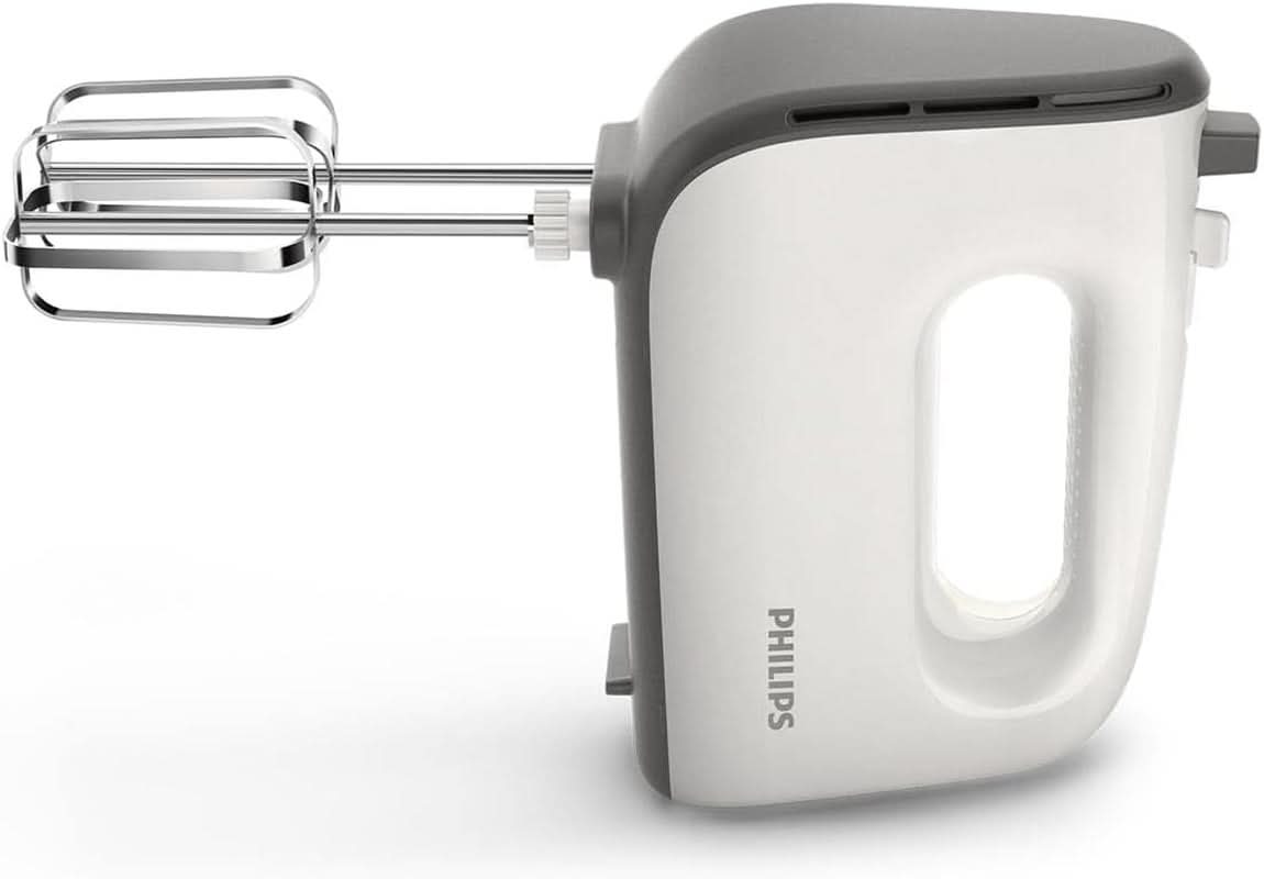 Philips Handmixer, 450 W, 5 Geschwindigkeiten plus Turbo, Weiß/Grau (HR3741/00) Kitchen Naty Shop