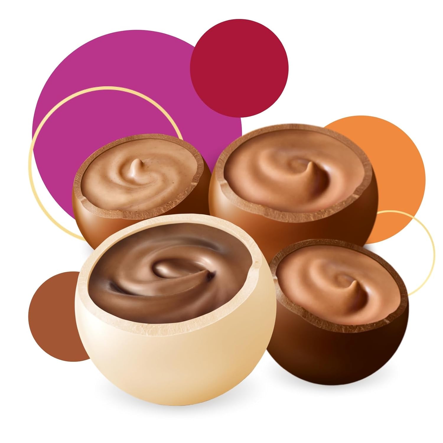 merci lovelies Krémes – 1 x 185g – Doboz praliné 4 töltött csokoládékülönlegességgel – Csokoládégolyók megosztásra és ajándékozásra