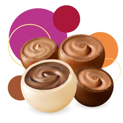 merci lovelies Krémes – 1 x 185g – Doboz praliné 4 töltött csokoládékülönlegességgel – Csokoládégolyók megosztásra és ajándékozásra