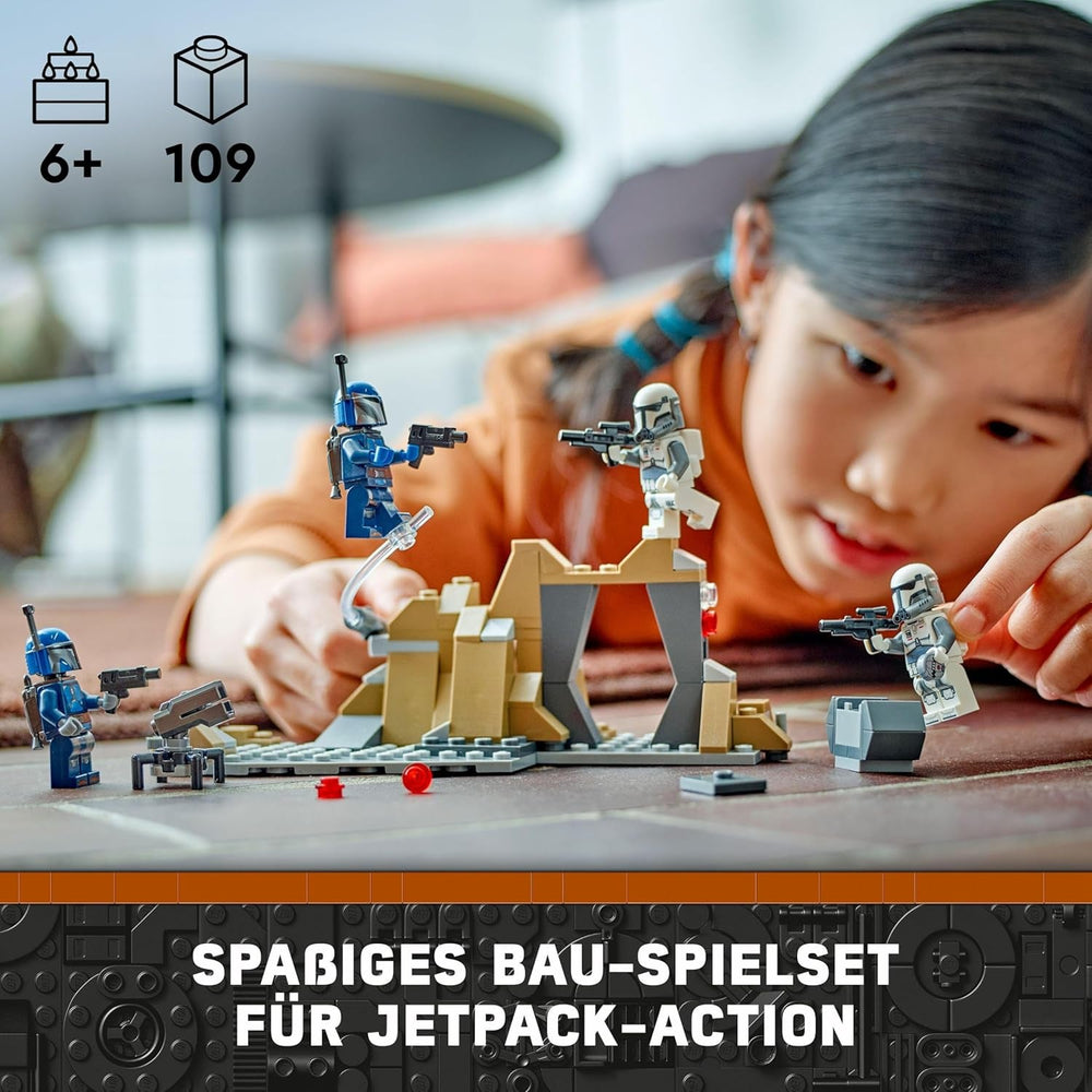 LEGO Star Wars: Mandalorian Ambush a Mandalore csatacsomagon, kalandépítő játék gyerekeknek, gyűjthető akciókészlet, ajándékötlet fiúknak és lányoknak 75373 építőkészletek Besuche den LEGO-Store