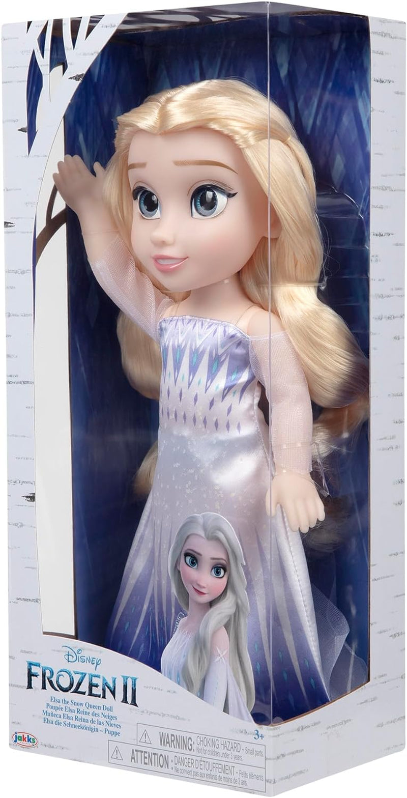 Disney Frozen 2 ELSA The Snow Queen Doll - 35 cm înălțime, păpușă mobilă în rochie de modă iconică și cu păr lung care curge pentru distracție suplimentară în timpul jocului, pentru fete cu vârsta de 3 ani și peste, 214894 Papusi Naty Shop