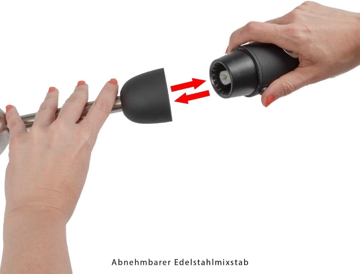 Clatronic Stabmixer SM 3739 Pürierstab, Handmixer, Mixer Für Smoothie, Shakes, 2 Stufen-Schalter, Multizerkleinerer, Edelstahl-Stab Und Messer, Aufhängeöse, 800 Watt Motor, Schwarz-Edellstahl Mother és Child Stahl Mother