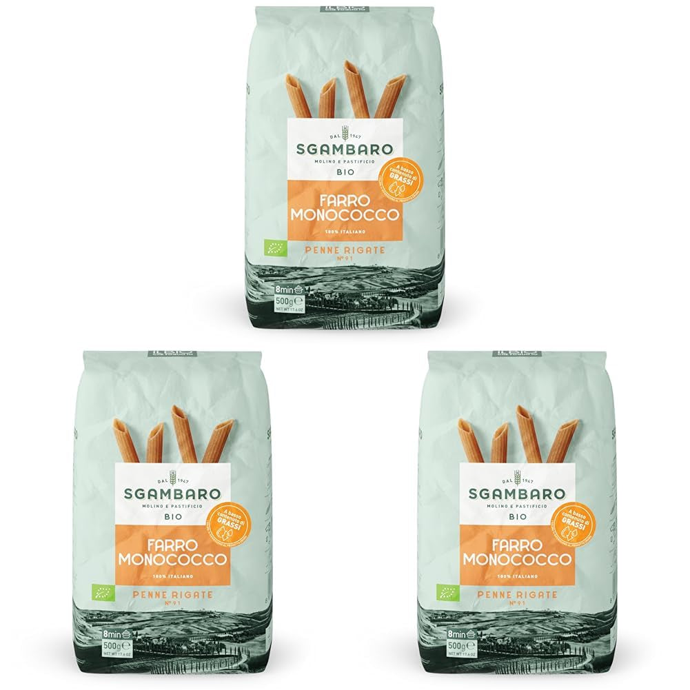 Bio Penne Rigate tészta N.91 - 500g Alacsony zsírtartalmú búza tészta - Rost- és fehérjeforrás