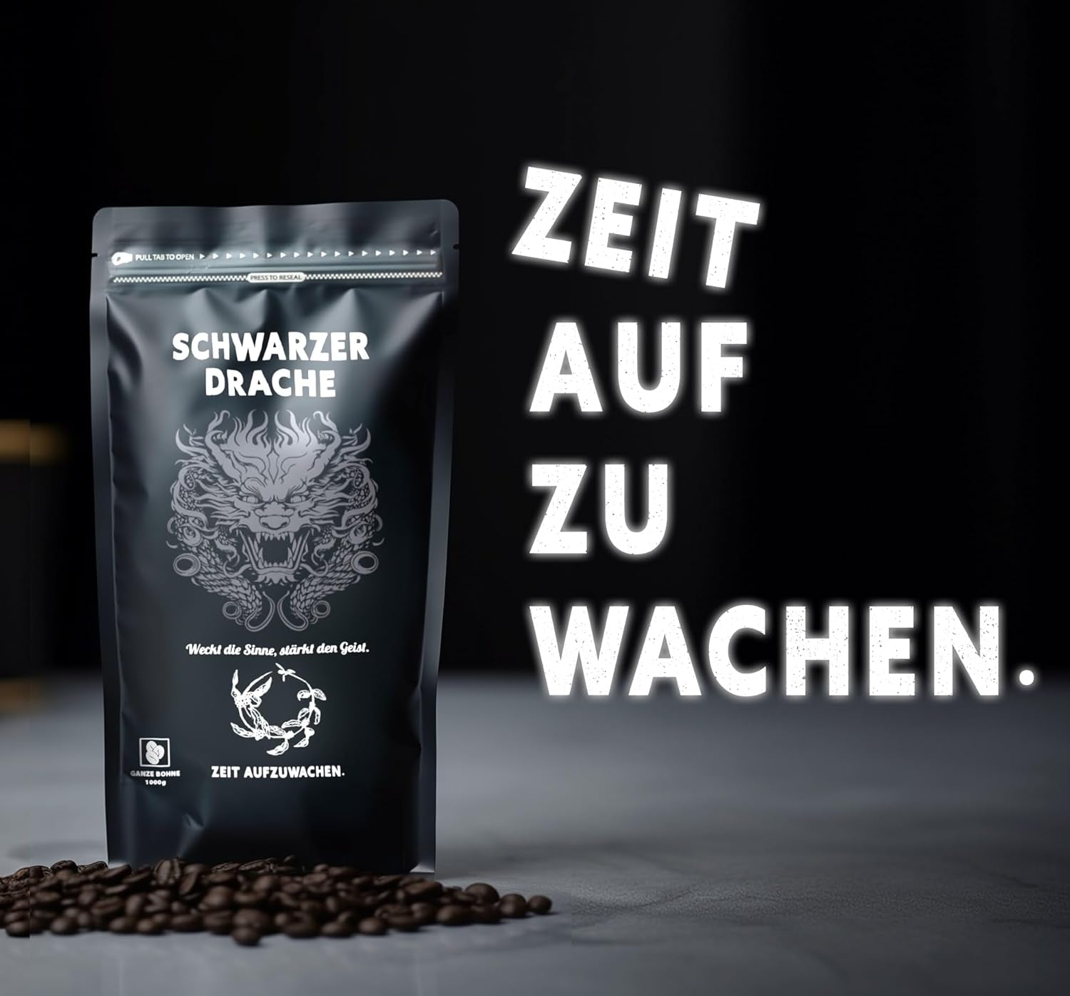 Black Dragon Espresso 100% Robusta - Boabe de cafea prăjite extra tari - Cafea foarte tare și corpolentă, cu conținut ridicat de cafeină - Espresso foarte tare