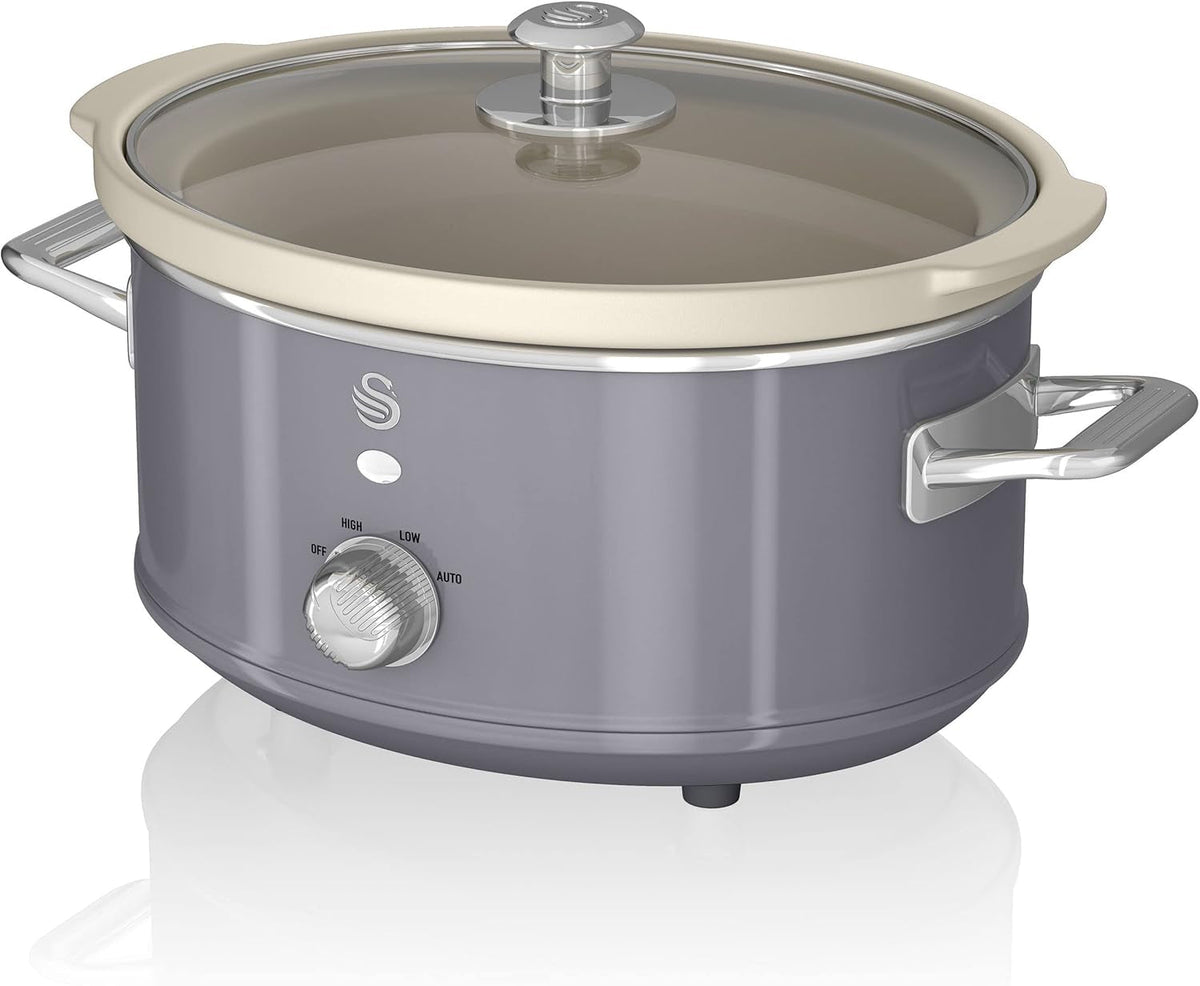 Swan Retro SF17021GRNEW Slow Cooker 3,5 literes, 200 W Slow Cooker Naty Shop szürke