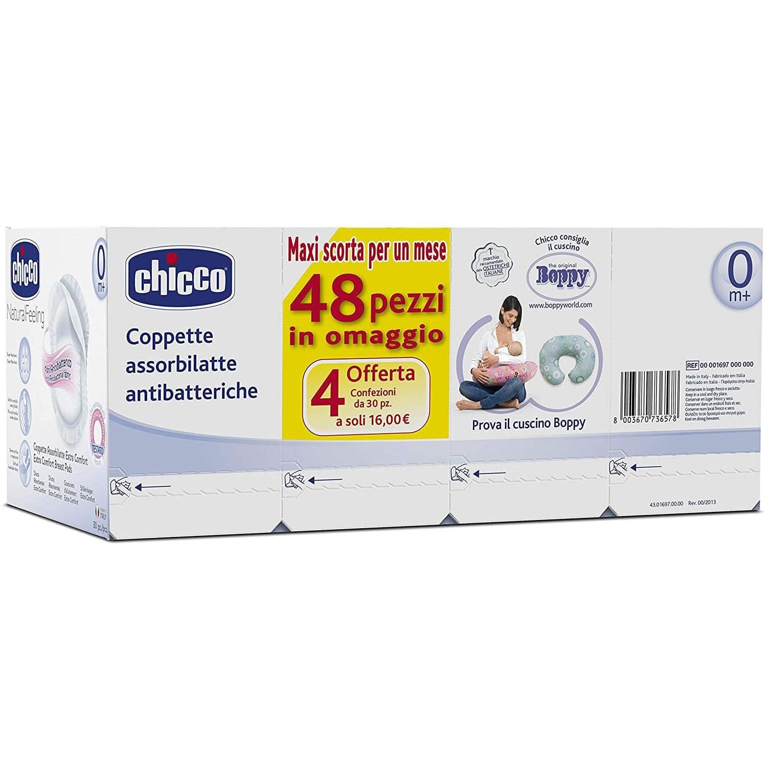 Chicco mellbimbóvédő betétek, antibakteriális, 4 hetes, 120 db Kiegészítők Élelmiszer és Szoptatás Bebe Naty Shop