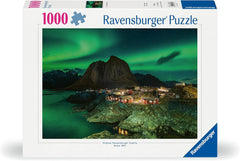 Ravensburger Puzzle 12000357 1000 piese - Aurora Boreală Norvegia, Luminile Nordului peste Hamnoy - Puzzle pentru adulți și copii de la 14 ani, Puzzle cu motive norvegiene, [Exclusiv la Amazon] Puzzle Naty Shop