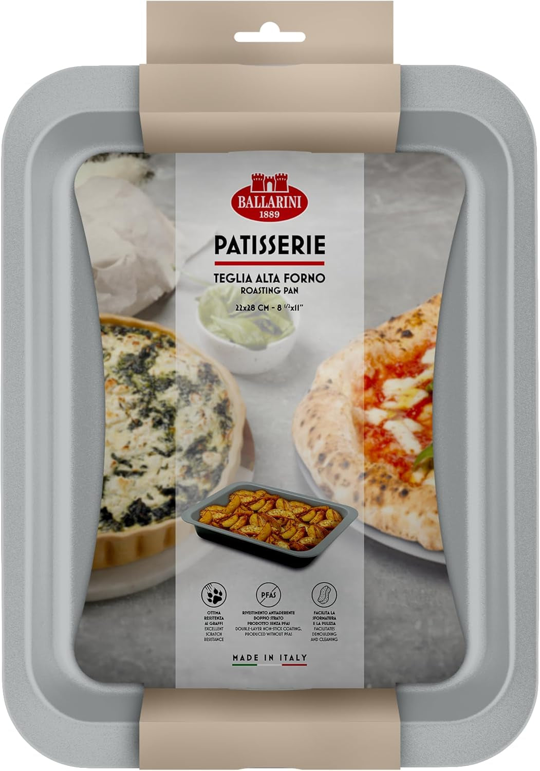 Ballarini, Tepsi, különféle modellek Formák és tepsi Naty Shop Szürke Magas sütőtálca 22 x 28 cm