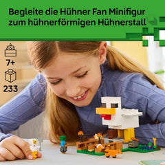 LEGO Minecraft Hühnerfarm - Spielzeug zum Bauen mit Hühner Fan Minifigur, Baby Zombie és Fuchs Figuren - Set mit Minecraft Figur - Gamer Geschenk für Jungen und Mädchen ab 7 Jahren - 21585