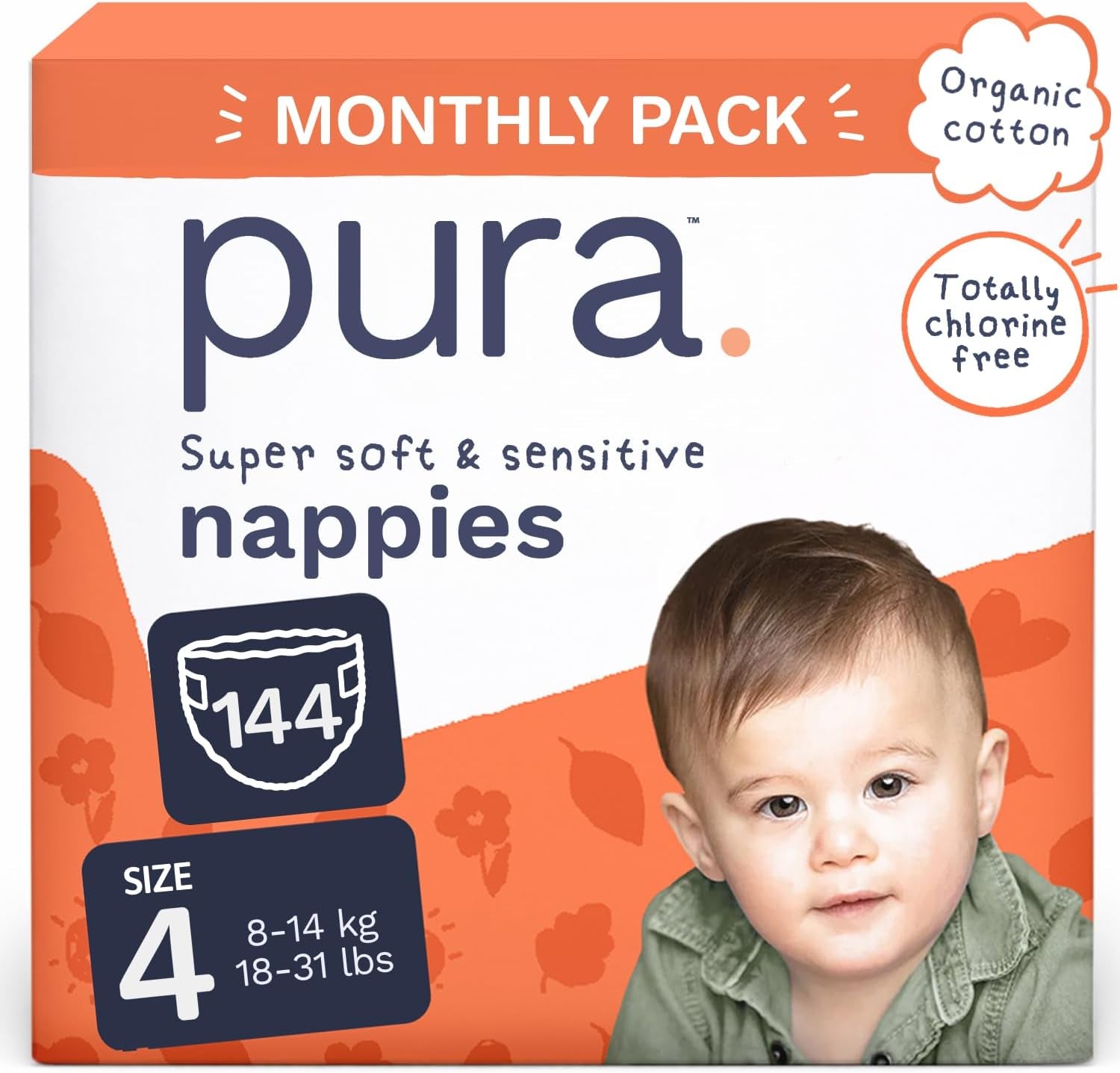 Eco baba pelenkák - 3-as méret (4-9 kg), 1 csomag (26 pelenka), ultrapuha pelenkák érzékeny bőrre, szerves pamut, akár 12 órás szivárgásvédelem, új méret útmutató