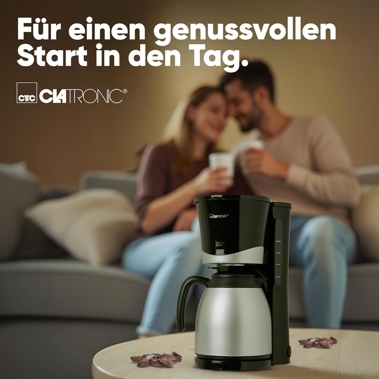 Cafetieră Clatronic® cu termos | pentru 8-10 cești de cafea | fără pierderi de temperatură | cafetieră cu filtru | 1 litru | Espressor | Cafetieră cu filtru cu termos | KA 3327 negru