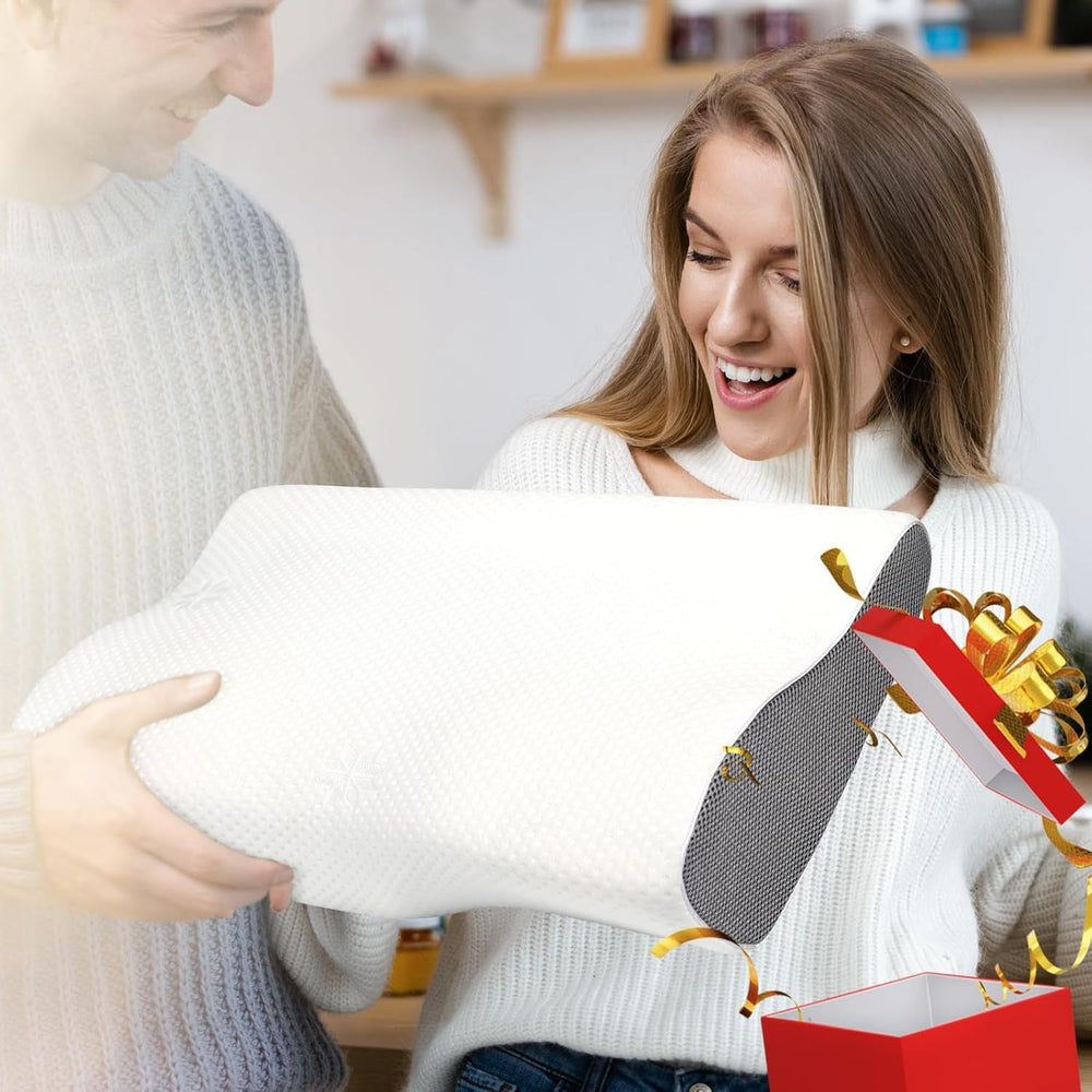 PHYSEN pernă ortopedică pernă pentru gât, pernă de susținere a gâtului, pernă din spumă de memorie, pernă ergonomică pentru dureri de gât pernă de dormit pernă anti-sforăit pentru părți, spate și abdomen (62 * 34 * 11 6.5CM) Perne ortopedice cervicale Naty Shop