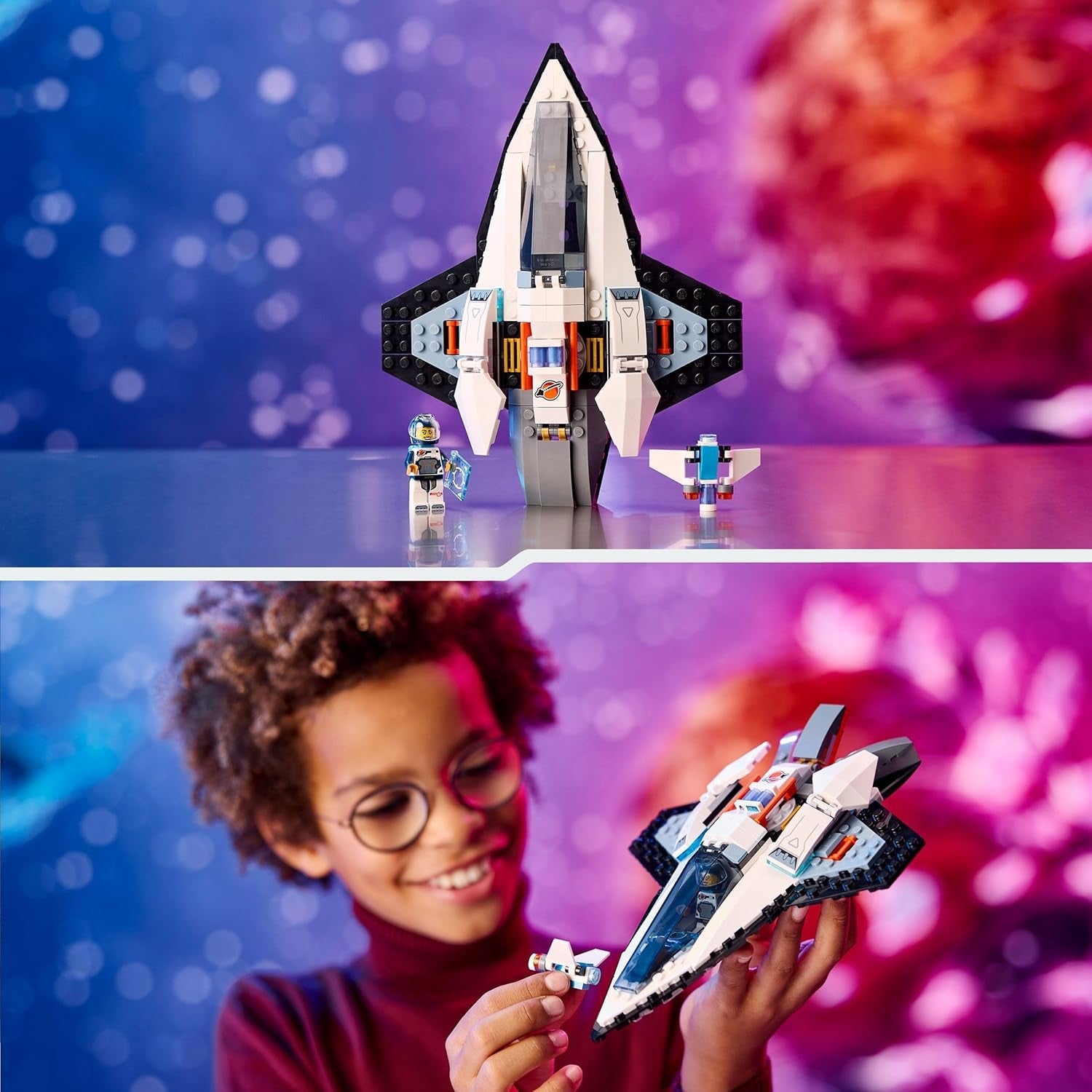 LEGO City Raumschiff, Weltraum-Spielzeug és Space Shuttle für Kinder zum Baen, Jungen und Mädchen ab 6 Jahren, Set mit Astronaut-Figur 60430