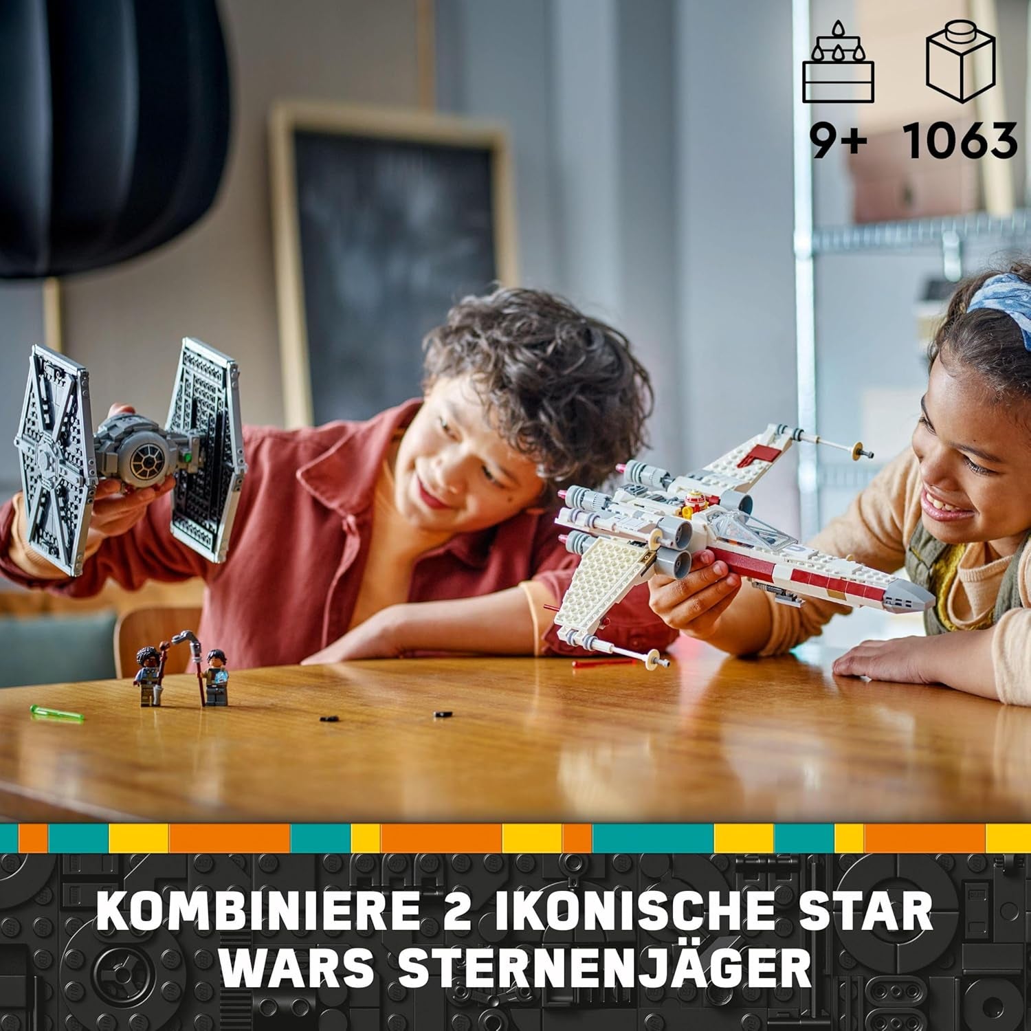 LEGO Star Wars TIE Fighter és X-Wing Mashup, Starfighter építhető játék, ajándékötlet gyerekeknek, testreszabható csillaghajók, ajándék fiúknak, lányoknak és minden rajongónak 75393 építőkészletek Beuche den LEGO-Store