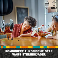 LEGO Star Wars TIE Fighter és X-Wing Mashup, Starfighter építhető játék, ajándékötlet gyerekeknek, testreszabható csillaghajók, ajándék fiúknak, lányoknak és minden rajongónak 75393 építőkészletek Beuche den LEGO-Store
