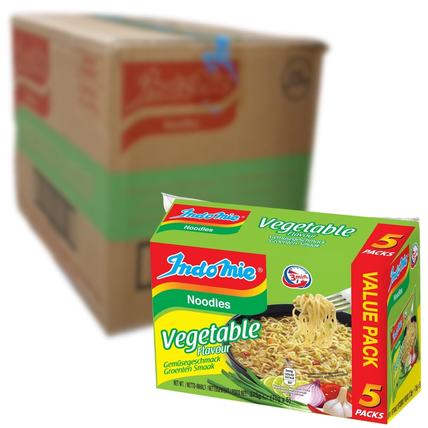 INDOMIE - Instant tészta garnélával, 5 db-os csomag (1 x 5 x 70 g)