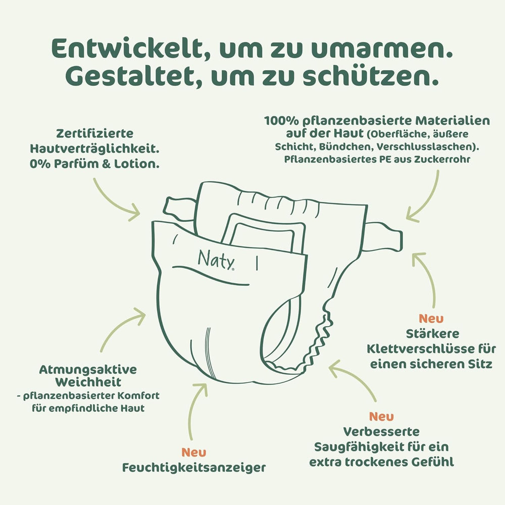 Naty BioEmbrace babapelenka, 3-as méret (4–9 kg) | 100%-ban növényi alapú anyagok, gyengéd a bőrhöz | Légáteresztő puhaság, bőrgyógyászatilag tesztelt, kiváló felszívódás | 100 db.