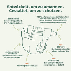 Naty BioEmbrace babapelenka, 3-as méret (4–9 kg) | 100%-ban növényi alapú anyagok, gyengéd a bőrhöz | Légáteresztő puhaság, bőrgyógyászatilag tesztelt, kiváló felszívódás | 100 db.