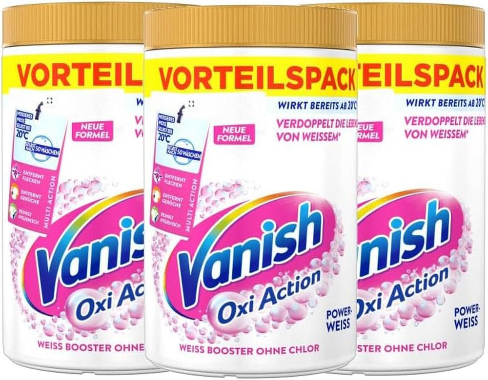 Vanish Oxi Action Powerwhite por - 1 x 1,125 kg - klórmentes folteltávolító és mosodajavító por - fehér ruhákhoz