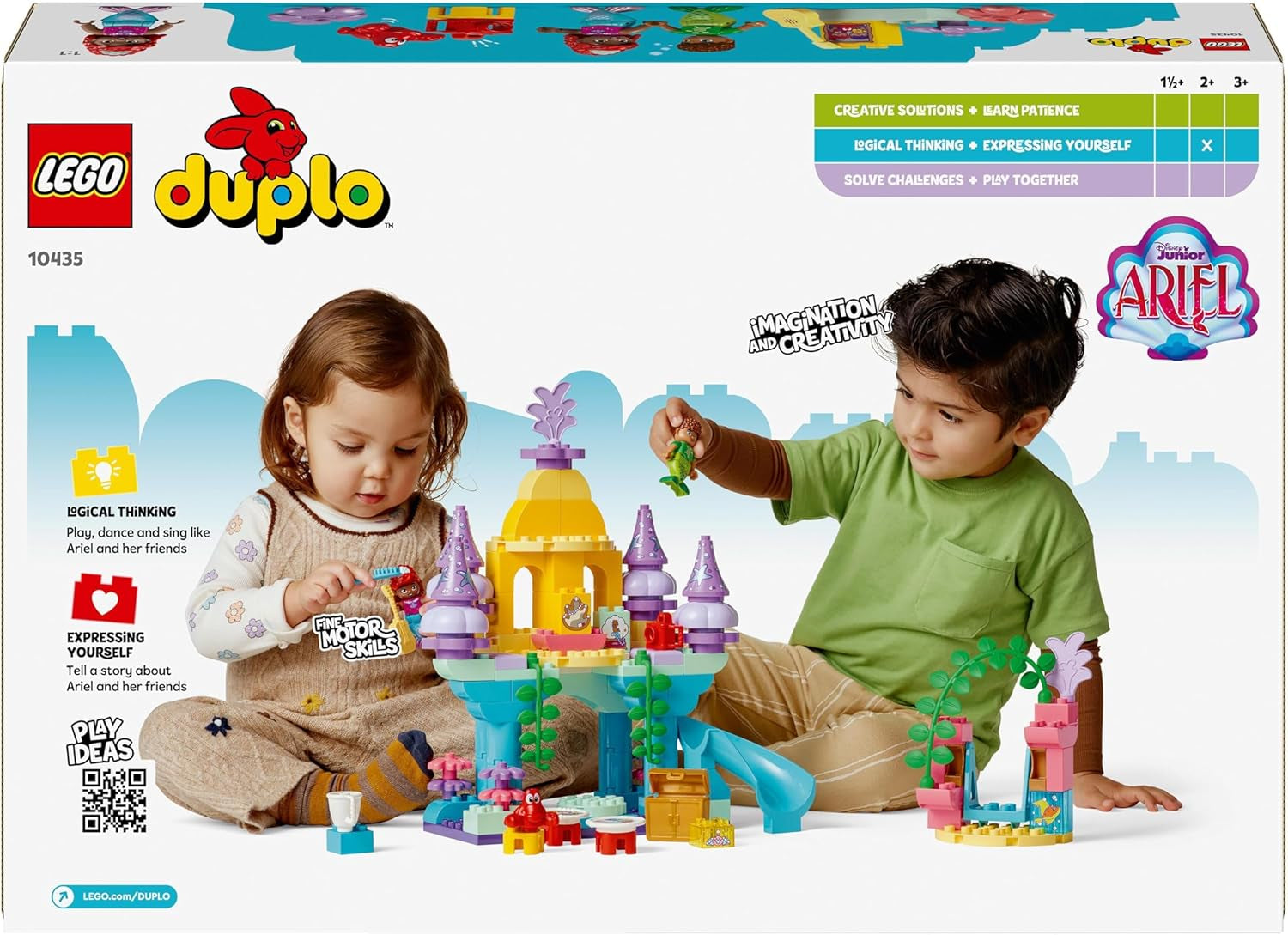 LEGO DUPLO | Disney Ariel varázslatos víz alatti palotája, oktatójáték Ariel sellő számára, víz alatti kastély 2 éven felüli gyerekeknek 10435 Építőkészlet Besuche den LEGO-Store